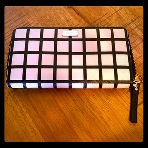 Kate Spade wallet. Off-white w/black windowpane